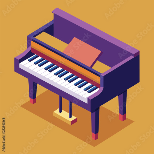 Piano keyboard seamless. Top view. Realistic detailed shaded piano keys. Simple beautiful design. Musical background. Music instrument. Flat style vector illustration.