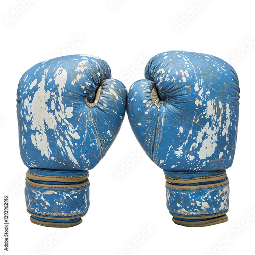 Surreal boxing gloves, isolated on a white background, merging unexpected elements to create an imaginative and unique concept. PNG