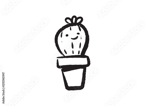 Illustration of an Houseplant Cartoon Doodle
