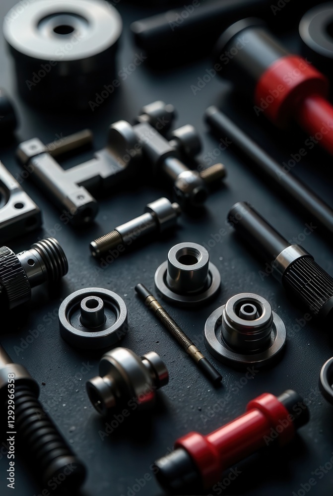 Precision Engineered Components A Detailed Close-Up of Industrial Machine Parts Precision Engineered Components A Detailed Close-Up of Industrial Machine Parts