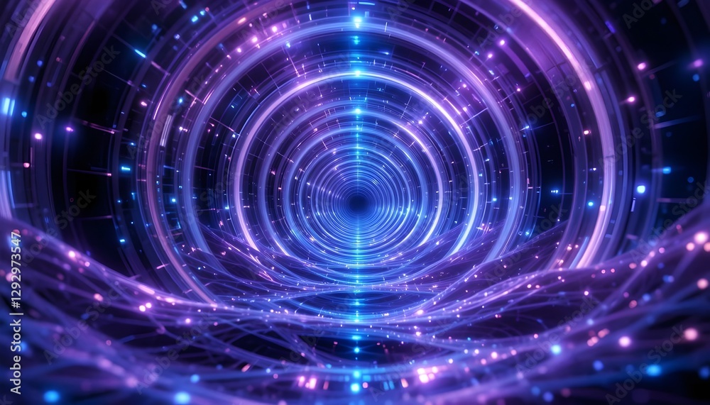 Obraz premium Dimensional Echoes Abstract Background With Circles