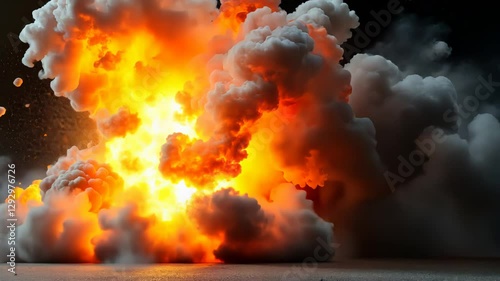 Massive Fire Explosion Stock Footage Dramatic 4K