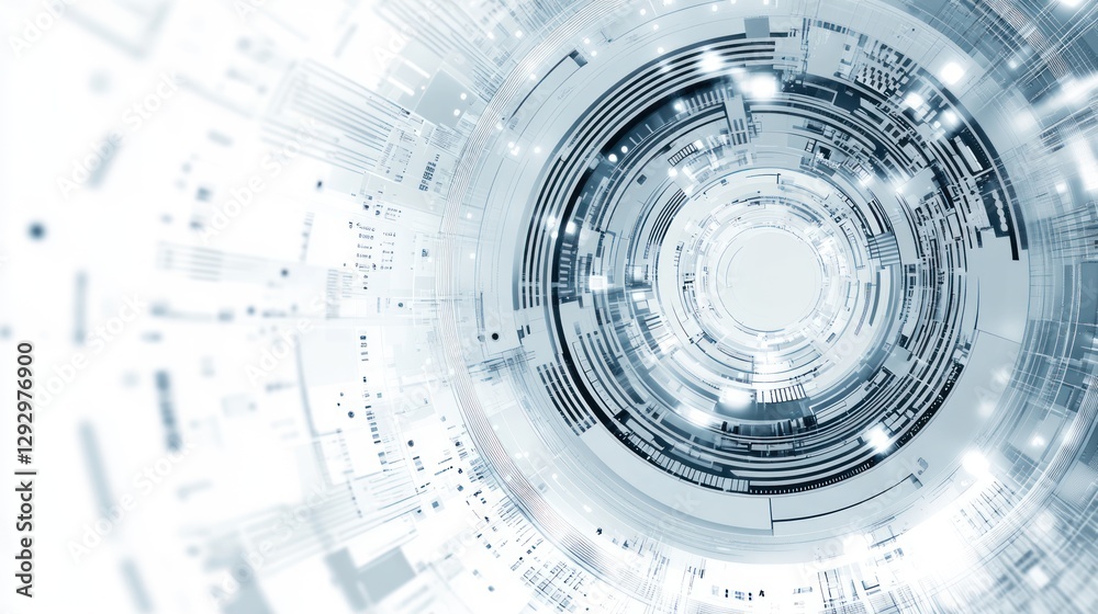 Abstract technology tunnel with circular patterns and glowing lines. Abstract technology tunnel with circular patterns and glowing lines.