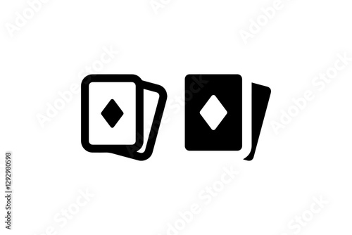 Playing card icons in solid and outline style Vector