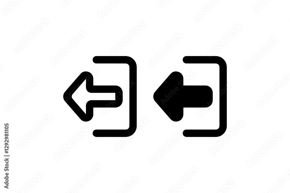 Login icons in solid and outline style Vector Login icons in solid and outline style Vector