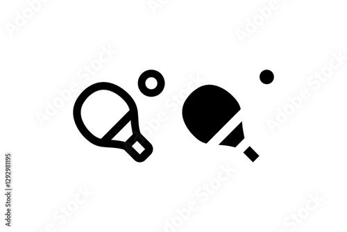 Table tennis icons in solid and outline style Vector