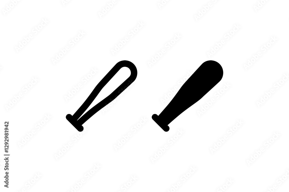 Obraz premium Baseball bat icon in outline and solid Vector
