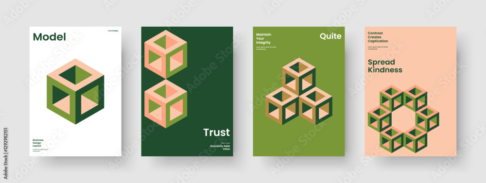 Fototapeta premium Geometric Business Presentation Design. Isolated Banner Layout. Creative Background Template. Flyer. Report. Brochure. Poster. Book Cover. Handbill. Advertising. Notebook. Magazine. Leaflet