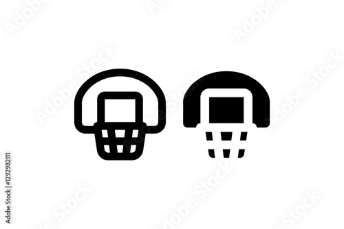 Basketball hoop icon in outline and solid Vector