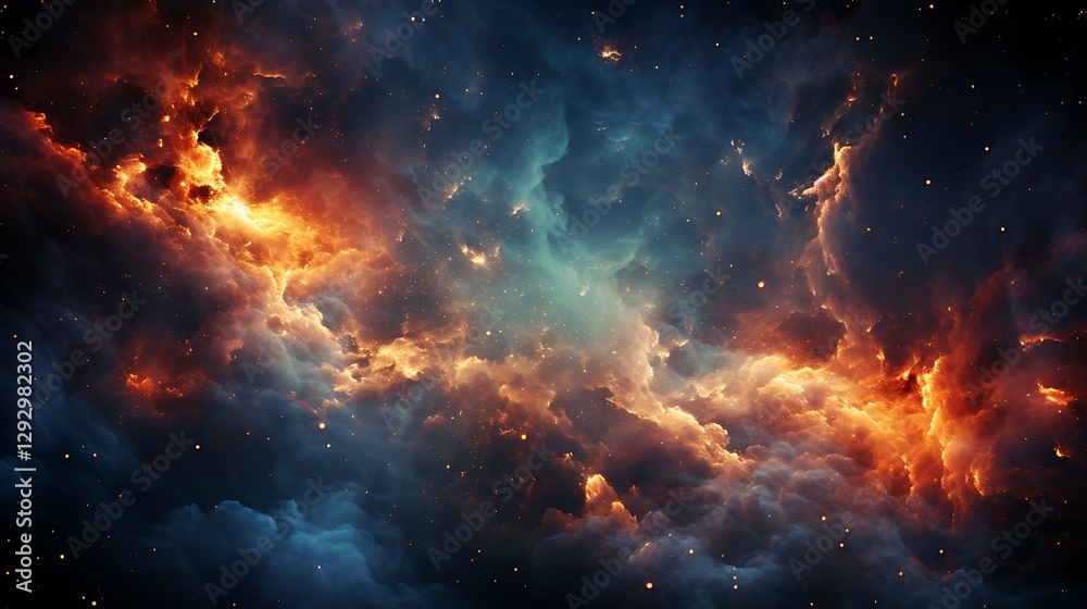 Cosmic Nebula: A fiery spectacle of celestial clouds and stardust Cosmic Nebula: A fiery spectacle of celestial clouds and stardust