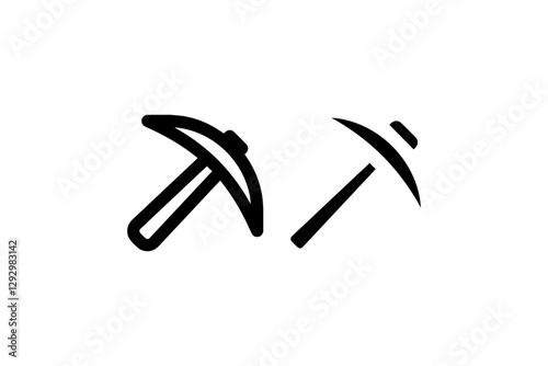 Mining pickaxe icon for tools and resources Vector