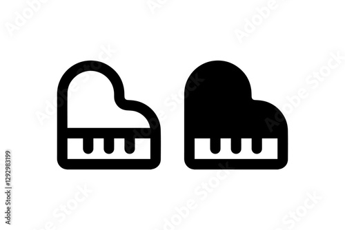 Grand piano icon for music and instruments Vector