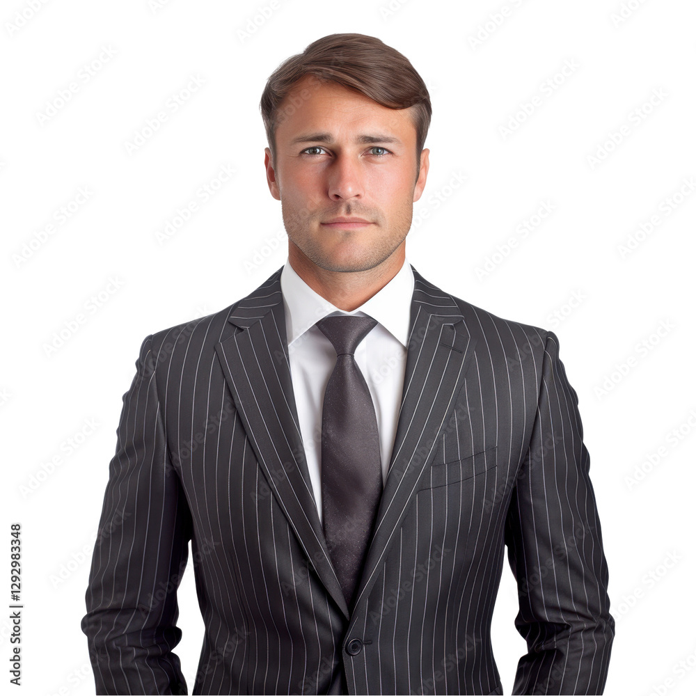 A man wearing a suit and tie. isolated on transparent background A man wearing a suit and tie. isolated on transparent background