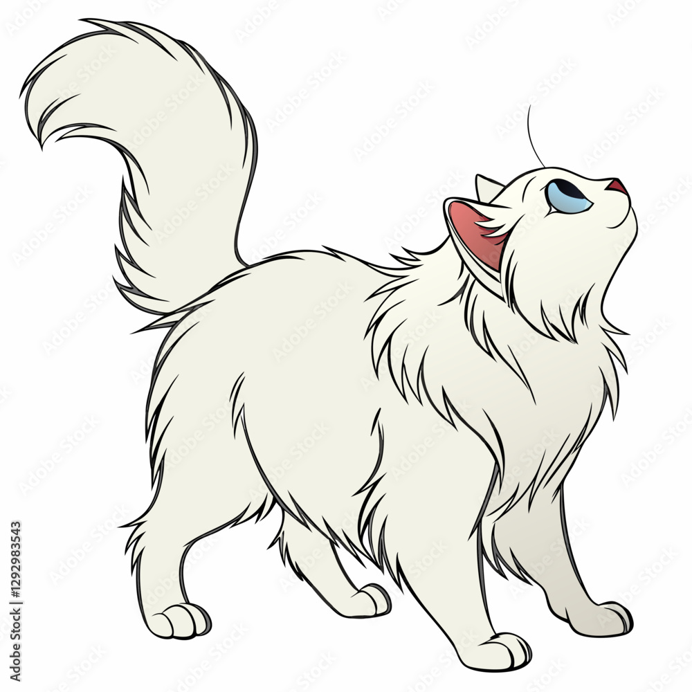 Obraz premium Realistic full-body image of a Persian Cat on a white background