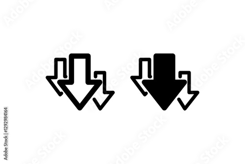 Arrows down icon Vector