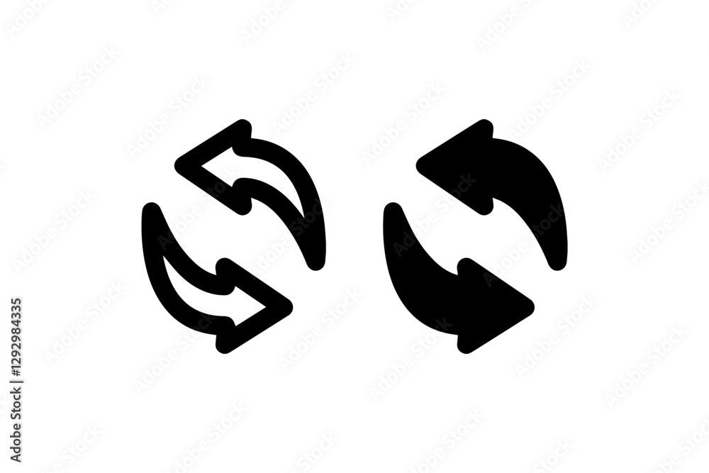 WebRefresh or sync icon in outline and solid Vector WebRefresh or sync icon in outline and solid Vector