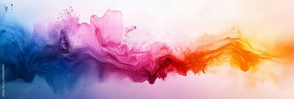 Fototapeta premium Vibrant abstract watercolor splash background ideal for International Colour Day events, social media posts, and creative projects, featuring ample text integration space.