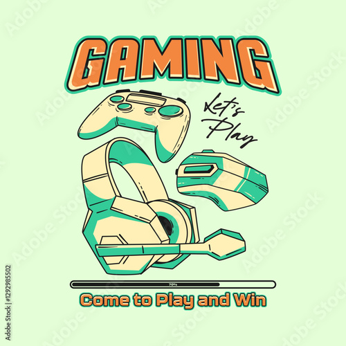 Fun Pro E-sports Logo and Gaming t-shirt Design Vector