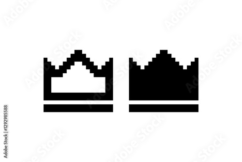 Pixelated crown icons in retro 8-bit style Vector