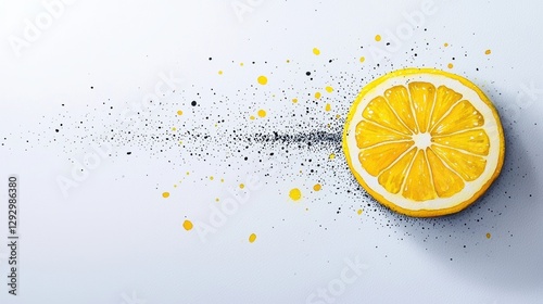A watercolor painting of a lemon cut in half, with detailed brushstrokes capturing the texture of the rind and the juiciness of the flesh, showcasing the beauty of the fruit through art.