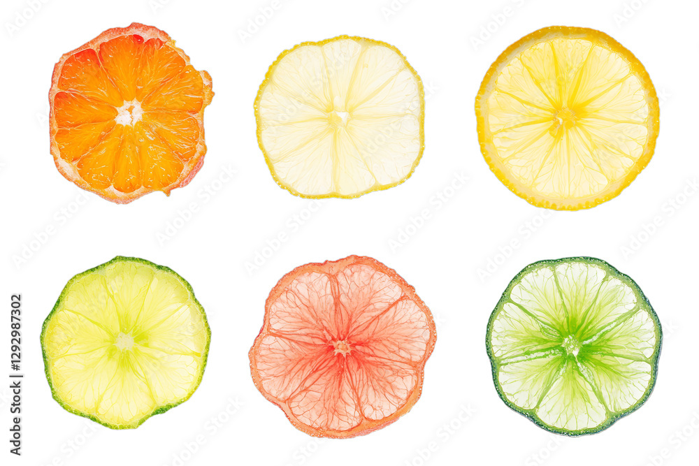 Obraz premium Vibrant Citrus Slices - A Colorful Food Art