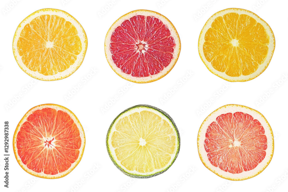 Fototapeta premium set of citrus fruits isolated