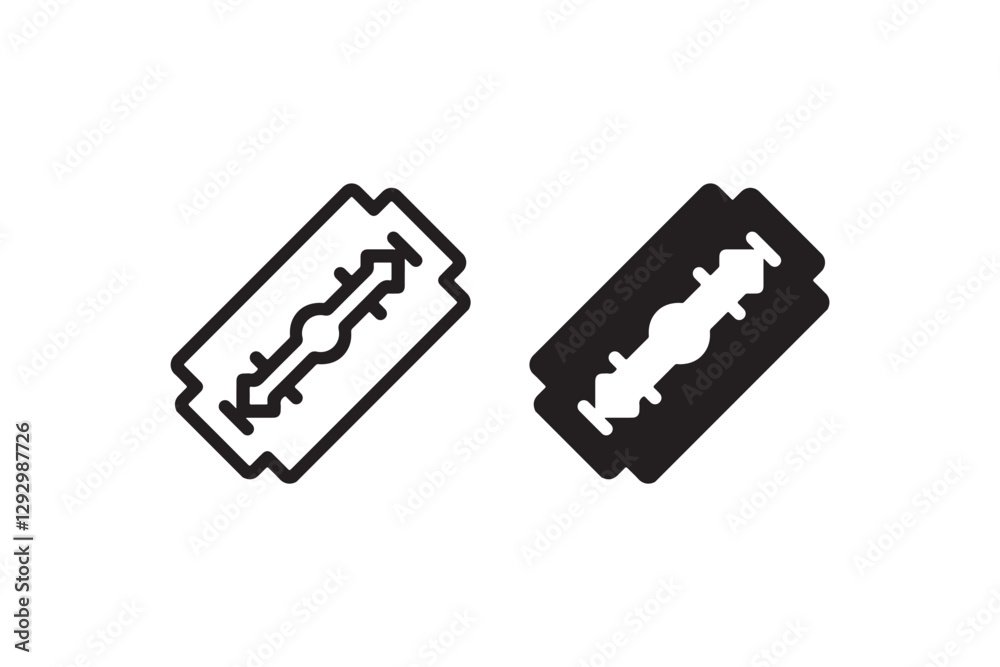 Razor blade icon in black and white Vector Razor blade icon in black and white Vector