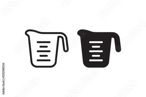 Measuring cup icon in black and white Vector