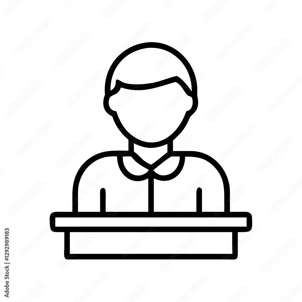 defendant icon, defendant line art - simple line art of defendant, perfect for defendant logos and icons