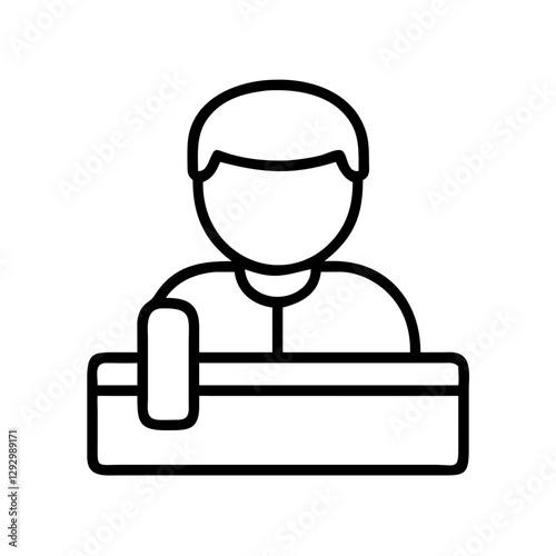 defendant icon, defendant line art - simple line art of defendant, perfect for defendant logos and icons