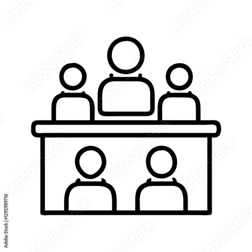 jury deliberation icon, jury deliberation line art - simple line art of jury deliberation, perfect for jury deliberation logos and icons