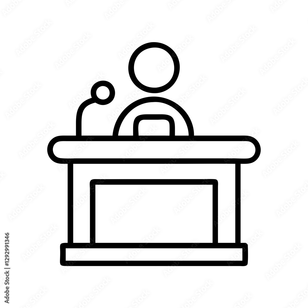 witness stand icon, witness stand line art - simple line art of witness stand, perfect for witness stand logos and icons witness stand icon, witness stand line art - simple line art of witness stand, perfect for witness stand logos and icons