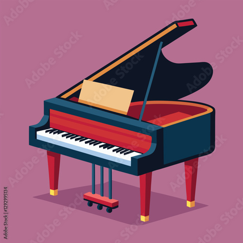 Piano keyboard seamless. Top view. Realistic detailed shaded piano keys. Simple beautiful design. Musical background. Music instrument. Flat style vector illustration.