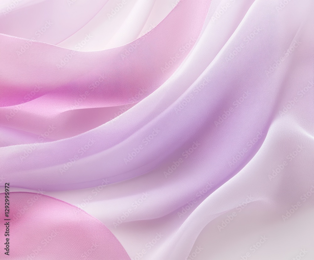 Fototapeta premium Soft Silk Swirls: Delicately draped layers of soft, flowing silk in shades of pink and lavender, creating a sense of elegance and tranquility.