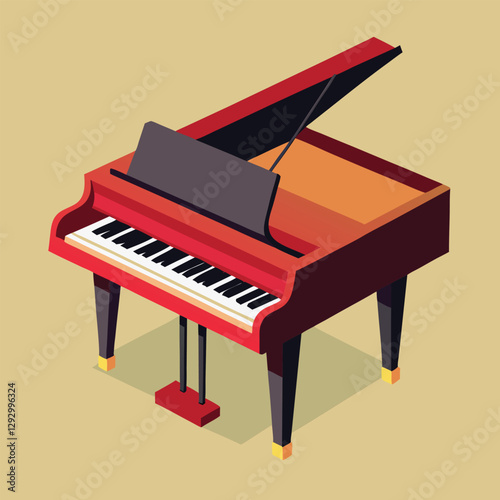 Piano keyboard seamless. Top view. Realistic detailed shaded piano keys. Simple beautiful design. Musical background. Music instrument. Flat style vector illustration.