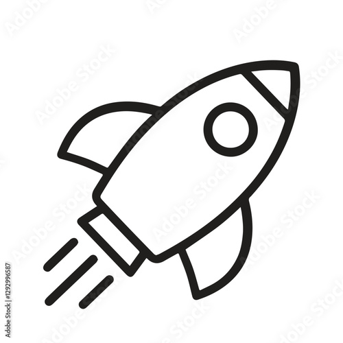 Rocket icon. Simple outline rocket signs set. Rocket launched icon