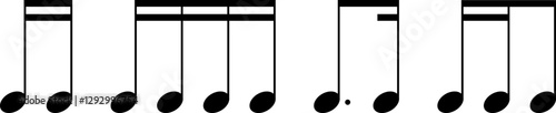 Music notes icon set, Music notes symbol sign, Vector illustration symbol isolated on transparent background