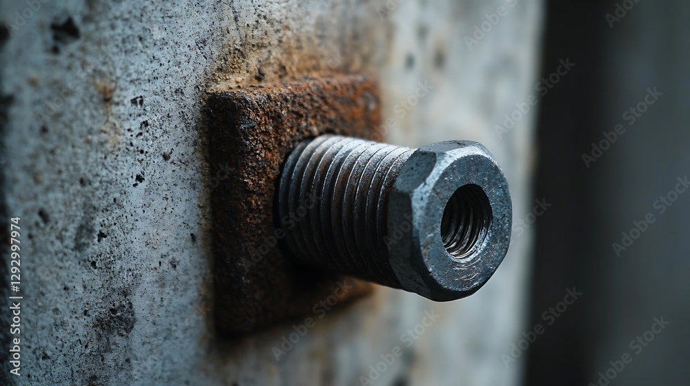 Close-up of Rusty Bolt Affixed to Textured Metallic Surface Close-up of Rusty Bolt Affixed to Textured Metallic Surface