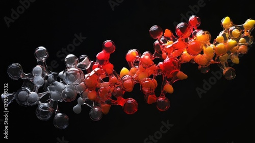 Heptapeptide Molecular Structure with Glowing Colors in Skincare photo