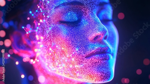 Glowing Skin Transformation with Heptapeptide Structure Visualization photo
