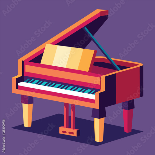 Piano keyboard seamless. Top view. Realistic detailed shaded piano keys. Simple beautiful design. Musical background. Music instrument. Flat style vector illustration.