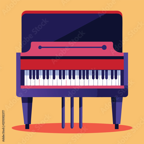 Piano keyboard seamless. Top view. Realistic detailed shaded piano keys. Simple beautiful design. Musical background. Music instrument. Flat style vector illustration.