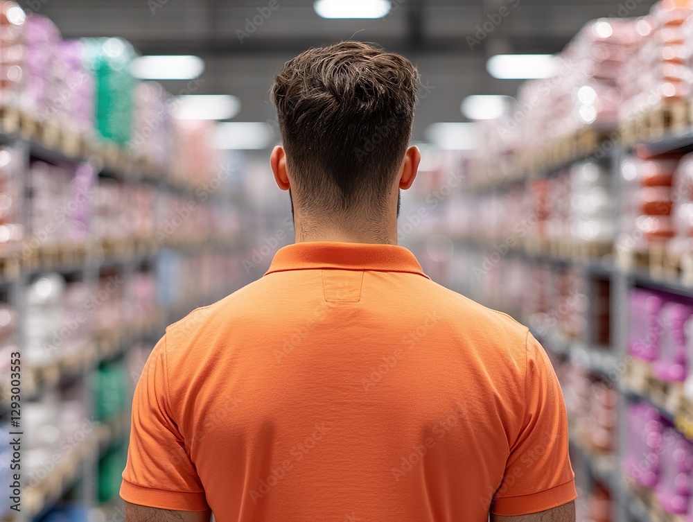 Fototapeta premium Warehouse inventory management employee organizing stock industrial location professional content neutral viewpoint