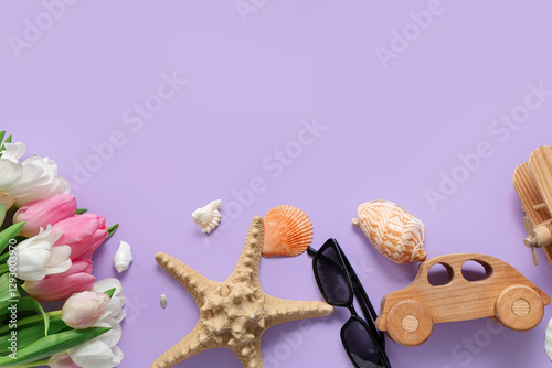 Composition with wooden toy...