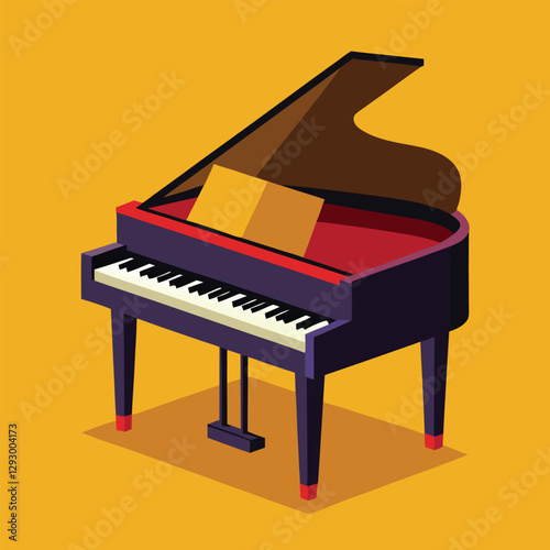 Piano keyboard seamless. Top view. Realistic detailed shaded piano keys. Simple beautiful design. Musical background. Music instrument. Flat style vector illustration.