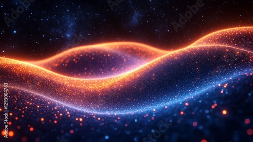 Wallpaper Mural Abstract Glowing Particle Wave Background Cosmic Energy and Vibrant Hues Torontodigital.ca