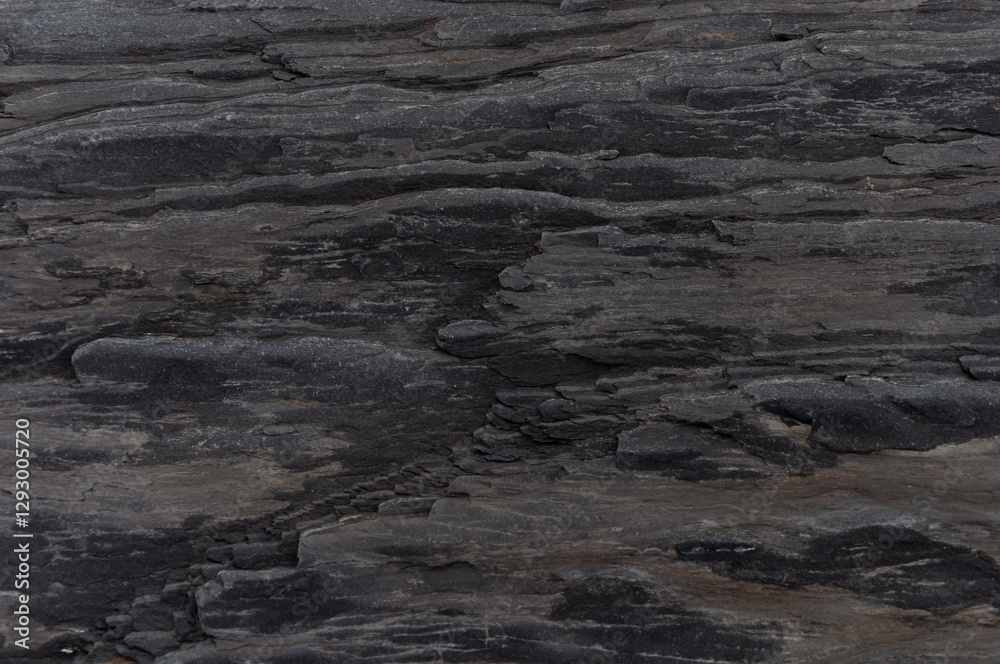 Closeup of weathered black rock texture on the Barents Sea coast Closeup of weathered black rock texture on the Barents Sea coast