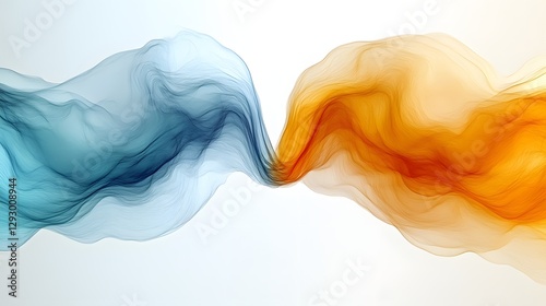 Abstract flowing colors meeting