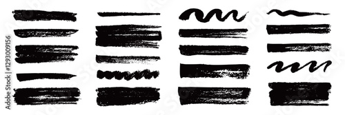 Marker brush texture stroke paint underline highlight. Marker pen highlight stroke. Vector hand drawn brush underline element set for accent, crayon texture emphasis element. Chalk vector illustration