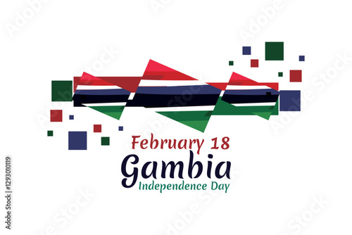 February 18, Independence Day of Gambia vector illustration. Suitable for greeting card, poster and banner 